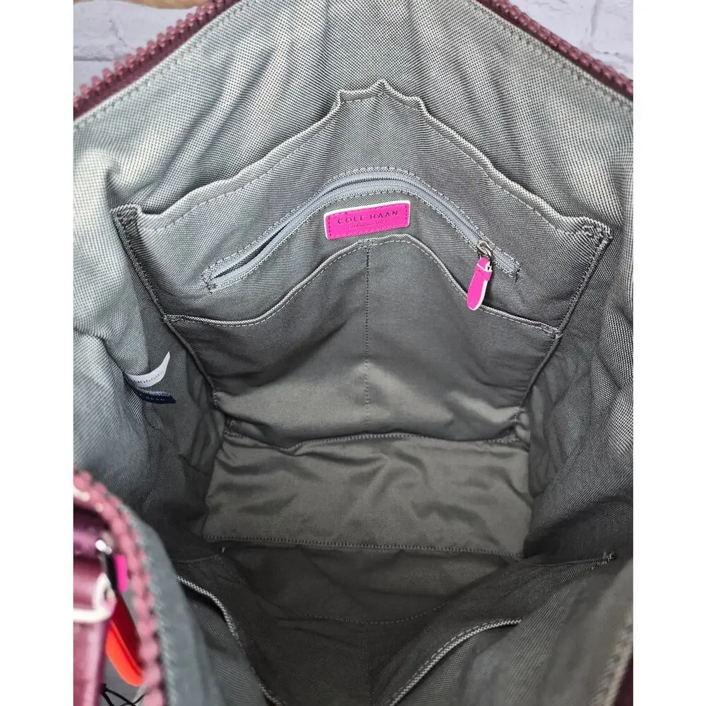 Cole Haan Nylon Convertible Backpack & Crossbody Travel Set Pink Purple - Picture 9 of 16